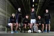 9 December 2015; Pictured at the Sigerson Independent.ie Higher Education Championships Launch was, from left, Killian Clarke from Ulster University, Fergal Conway from Maynooth University, Conor Moynagh from the holders Dublin City University, Ciaran Kilkenny from St. Pats Drumcondra, Stephen Sheridan from Ulster University and Ryan Wylie from University College Dublin. Croke Park, Dublin. Picture credit: Matt Browne / SPORTSFILE
