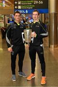 10 December 2015; Pictured are Colin Fennelly and Joey Holden, right, with the Liam MacCarthy cup, before departing for Austin, Texas, USA. GAA All-Star Tour 2015, sponsored by Opel, departs for Austin, Texas, USA. Dublin Airport, Dublin. Picture credit: Ray McManus / SPORTSFILE