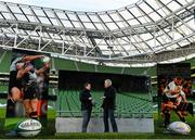 10 December 2015; Pictured are former Leinster players Paul Wallace, left, and Victor Costello who were part of the first ever Leinster team to play in the European Cup. The game saw the side travel to Milan where they secured a 21 – 24 victory on 1st November 1995. These players, along with their former team mates and coach Jim Glennon, will be celebrated on the pitch at half time with Leinster take on Toulon in the Aviva Stadium on Saturday, 19th December (kick-off 5.15pm). For further information or to purchase tickets for the game please see www.leinsterrugby.ie. Aviva Stadium, Dublin. Picture credit: Stephen McCarthy / SPORTSFILE