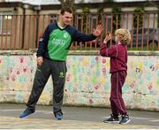 10 December 2015; Pictured is Andy McBrine. International cricketers Ed Joyce, Craig Young, Andy McBrine and Peter Chase were at St. Oliver Plunkett’s Primary School at the launch of Cricket Ireland’s membership programme for 2016. Season Tickets and Cricket Ireland Cubs membership are now available to purchase on www.cricketireland.ie. Oliver Plunkett's Primary School, Malahide, Co. Dublin. Picture credit: Seb Daly / SPORTSFILE
