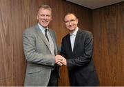 10 December 2015; Republic of Ireland manager Martin O'Neill with David Moyes at the FAI UEFA Pro Licence Diploma CPD course for 2015. National Training Centre, Abbotstown, Dublin 15. Picture credit: David Maher / SPORTSFILE