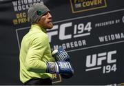 10 December 2015; Conor McGregor during an open workout session ahead of his fight against Jose Aldo. UFC 194: Open Workouts, MGM Grand Garden Arena, Las Vegas, USA. Picture credit: Ramsey Cardy / SPORTSFILE