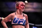 10 December 2015; Paige VanZant at the end of the second round during her strawweight bout against Rose Namajunas. UFC Fight Night: VanZant v Namajunas, The Chelsea at The Cosmopolitan, Las Vegas, USA. Picture credit: Ramsey Cardy / SPORTSFILE