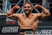 10 December 2015; Chad Mendes weighs in ahead of his featherweight bout against Frankie Edgar. The Ultimate Fighter Finale: Weigh-In, MGM Grand Garden Arena, Las Vegas, USA. Picture credit: Ramsey Cardy / SPORTSFILE