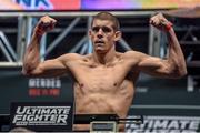 10 December 2015; Joe Lauzon weighs in ahead of his lightweight bout against Evan Dunham. The Ultimate Fighter Finale: Weigh-In, MGM Grand Garden Arena, Las Vegas, USA. Picture credit: Ramsey Cardy / SPORTSFILE