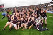 6 September 2009; The Galway squad celebrate after the game with the Irish Press Cup. ESB GAA Hurling All-Ireland Minor Championship Final, Kilkenny v Galway, Croke Park, Dublin. Picture credit: Oliver McVeigh / SPORTSFILE