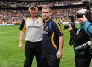 6 September 2009; Kilkenny manager Brian Cody, left, and Tipperary manager Liam Sheedy after the match. GAA Hurling All-Ireland Senior Championship Final, Kilkenny v Tipperary, Croke Park, Dublin. Picture credit: Stephen McCarthy / SPORTSFILE