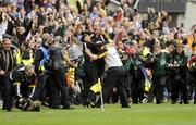 6 September 2009; Kilkenny Manager, Brian Cody, is surrounded by his management, Martin Fogarty and Michael Dempsey at the final whistle. GAA Hurling All-Ireland Senior Championship Final, Kilkenny v Tipperary, Croke Park, Dublin. Picture credit: Oliver McVeigh / SPORTSFILE