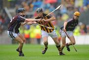 6 September 2009; Walter Walsh, Kilkenny, in action against Brian Flaherty, left, and Johnny Coen, Galway. ESB GAA Hurling All-Ireland Minor Championship Final, Kilkenny v Galway, Croke Park, Dublin. Picture credit: Brian Lawless / SPORTSFILE