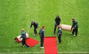 6 September 2009; Workers lay the red carpet. GAA Hurling All-Ireland Senior Championship Final, Kilkenny v Tipperary, Croke Park, Dublin. Picture credit: Stephen McCarthy / SPORTSFILE