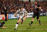 11 December 2015; Stuart McCloskey, Ulster, on his way to scoring his side's 4th try. European Rugby Champions Cup, Pool 1, Round 3, Ulster v Toulouse. Kingspan Stadium, Ravenhill Park, Belfast. Photo by Sportsfile