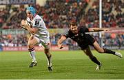 11 December 2015; Luke Marshall, Ulster,goes past the  tackle of Vincent Clerc, Toulouse to score his sides third try. European Rugby Champions Cup, Pool 1, Round 3, Ulster v Toulouse. Kingspan Stadium, Ravenhill Park, Belfast. Picture credit: Oliver McVeigh / SPORTSFILE