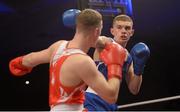 11 December 2015; Conor Wallace, St Monica’s Newry Boxing Club, Co. Down, right, exchanges punches with Michael O’Reilly, Portlaoise Boxing Club, Co. Laois, during their 75kg bout. IABA Elite Boxing Championship Finals, National Stadium, Dubllin. Picture credit: Piaras Ó Mídheach / SPORTSFILE