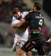 11 December 2015; Stuart McCloskey, Ulster, is tackled by Toby Flood and Yoann Maestri, Toulouse. European Rugby Champions Cup, Pool 1, Round 3, Ulster v Toulouse. Kingspan Stadium, Ravenhill Park, Belfast. Picture credit: Oliver McVeigh / SPORTSFILE