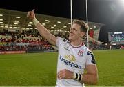 11 December 2015; Craig Gilroy, Ulster, celebrates after the game. European Rugby Champions Cup, Pool 1, Round 3, Ulster v Toulouse. Kingspan Stadium, Ravenhill Park, Belfast. Picture credit: Oliver McVeigh / SPORTSFILE