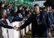 11 December 2015; Man of the match Jack Carty, Connacht, with supporters after the game. European Rugby Challenge Cup, Pool 1, Round 2, Connacht v Newcastle Falcons. The Sportsground, Galway. Picture credit: Diarmuid Greene / SPORTSFILE