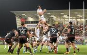11 December 2015; Franco van der Merwe, Ulster,  taking the ball in the lineout. European Rugby Champions Cup, Pool 1, Round 3, Ulster v Toulouse. Kingspan Stadium, Ravenhill Park, Belfast. Picture credit: Oliver McVeigh / SPORTSFILE