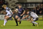 11 December 2015; Jack Carty, Connacht, in action against Juan Socino, left, and Allister Hogg, Newcastle Falcons. European Rugby Challenge Cup, Pool 1, Round 2, Connacht v Newcastle Falcons. The Sportsground, Galway. Picture credit: Diarmuid Greene / SPORTSFILE