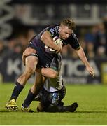 11 December 2015; Jack Carty, Connacht, is tackled by Allister Hogg, Newcastle Falcons. European Rugby Challenge Cup, Pool 1, Round 2, Connacht v Newcastle Falcons. The Sportsground, Galway. Picture credit: Diarmuid Greene / SPORTSFILE