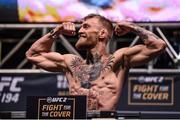 11 December 2015; Conor McGregor weighs in ahead of his featherweight bout against Jose Aldo. UFC 194: Weigh-In, MGM Grand Garden Arena, Las Vegas, USA. Picture credit: Ramsey Cardy / SPORTSFILE