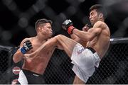 11 December 2015; Geane Herrera, left, in action against Joby Sanchez during their flyweight bout. The Ultimate Fighter Finale: Team McGregor vs. Team Faber, The Chelsea at The Cosmopolitan, Las Vegas, USA. Picture credit: Ramsey Cardy / SPORTSFILE