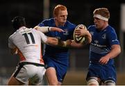 11 December 2015; Darragh Fanning with the support of his Leinster A team-mate Dan Leavy is tackled by Phil Chesters, Ealing Trailfinders. British & Irish Cup, Pool 1, Leinster A v Ealing Trailfinders. Donnybrook Stadium, Donnybrook, Dublin. Picture credit: Stephen McCarthy / SPORTSFILE