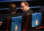 12 December 2015; Republic of Ireland manager Martin O'Neill, left, and assistant manager Roy Keane in the hall before the UEFA EURO Final Tournament Draw. Le Palais des Congrès de Paris, Paris, France. Picture credit: David Maher / SPORTSFILE