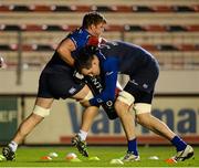 12 December 2015; Leinster's Jordi Murphy and Devin Toner during the captain's run ahead of their European Rugby Champions Cup,  Pool 5, Round 3, match against RC Toulon. Stade Felix Mayol, Toulon, France. Picture credit: Seb Daly / SPORTSFILE