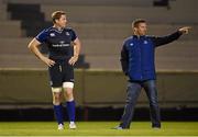 12 December 2015; Leinster's Jamie Heaslip, left, and Leinster scrum coach John Fogarty during the captain's run before their European Rugby Champions Cup,  Pool 5, Round 3, match against RC Toulon. Stade Felix Mayol, Toulon, France. Picture credit: Stephen McCarthy / SPORTSFILE