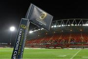 12 December 2015; A general view of pitchside signage before the game. European Rugby Champions Cup, Pool 4, Round 3, Munster v Leicester Tigers. Thomond Park, Limerick. Picture credit: Diarmuid Greene / SPORTSFILE
