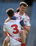 11 April 2015; Pobscoil Corca Dhuibhne players Tom O Suilleabhain and Tomas O'Suilleabhain, left, celebrate after the game. Masita Post Primary All-Ireland Senior Football Final, Roscommon CBS, Roscommon v Pobscoil Corca Dhuibhne, Kerry, Croke Park, Dublin. Picture credit: Pat Murphy / SPORTSFILE