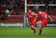 12 December 2015; Ian Keatley, Munster, kicks a penalty. European Rugby Champions Cup, Pool 4, Round 3, Munster v Leicester Tigers. Thomond Park, Limerick. Picture credit: Diarmuid Greene / SPORTSFILE