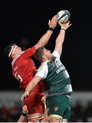 12 December 2015; Robin Copeland, Munster, and Ed Slater, Leicester Tigers, contest a lineout. European Rugby Champions Cup, Pool 4, Round 3, Munster v Leicester Tigers. Thomond Park, Limerick. Picture credit: Diarmuid Greene / SPORTSFILE