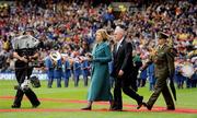 6 September 2009; President Mary McAleese, accompanied by Uachtarán Chumann Lúthchleas Gael Criostóir Ó Cuana, makes her way along the red carpet to meet the teams and match officials before the game. GAA Hurling All-Ireland Senior Championship Final, Kilkenny v Tipperary, Croke Park, Dublin. Picture credit: Brendan Moran / SPORTSFILE