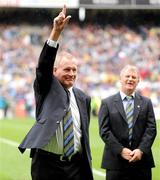 6 September 2009; Joachim Kelly waves to the crowd after being honoured as a member of the 1984 Offaly Jubilee team during the GAA Hurling All-Ireland Senior Championship Final 2009. Croke Park, Dublin. Picture credit: Brendan Moran / SPORTSFILE
