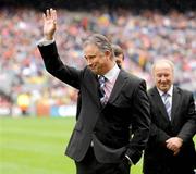 6 September 2009; Tomas Mulcahy waves to the crowd after being honoured as a member of the 1984 Cork Jubilee team during the GAA Hurling All-Ireland Senior Championship Final 2009. Croke Park, Dublin. Picture credit: Brendan Moran / SPORTSFILE