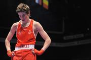 8 September 2009; A dejected Declan Geraghty, Ireland, after defeat to Tugstsogt Nyambayar, Mongolia. AIBA World Boxing Championships 2009, Lightweight 51kg, Last 16, Declan Geraghty v Tugstsogt Nyambayar, Assago, Milan, Italy. Picture credit: David Maher / SPORTSFILE