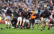 6 September 2009; Galway players celebrate their victory. ESB GAA Hurling All-Ireland Minor Championship Final, Kilkenny v Galway, Croke Park, Dublin. Picture credit: Stephen McCarthy / SPORTSFILE