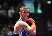 9 September 2009; John Joe Nevin, Ireland, celebrates after victory over Yu Gu, China, in their Bantamweight 54kg bout. AIBA World Boxing Championships, Quarter-Finals, Assago, Milan, Italy. Picture credit: David Maher / SPORTSFILE