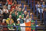9 September 2009; Ireland supporters celebrate after John Joe Nevin, Ireland, defeated Yu Gu, China, in their Bantamweight 54kg bout. AIBA World Boxing Championships, Quarter-Finals, Assago, Milan, Italy. Picture credit: David Maher / SPORTSFILE