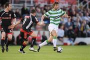 9 September 2009; Paddy McCourt, Glasgow Celtic, in action against, Joe Gamble and Stephen O'Donnell, Cork City. Friendly Representative, Cork City v Glasgow Celtic, Turners Cross, Cork. Picture credit: Matt Browne / SPORTSFILE