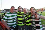 9 September 2009; Glasgow Celtic supporters from left, John Hurley, Gavin Morris, Peter Kelly and Stephen Ahern at the game. Friendly Representative, Cork City v Glasgow Celtic, Turners Cross, Cork. Picture credit: Matt Browne / SPORTSFILE