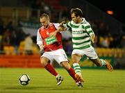 4 September 2009; Mark Quigley, St. Patrick's Athletic, in action against Sean O'Connor, Shamrock Rovers. League of Ireland Premier Division, Shamrock Rovers v St Patrick's Athletic,Tallaght Stadium, Dublin. Picture credit: Stephen McCarthy / SPORTSFILE