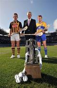 9 September 2009; Ger Cunningham, Sport Sponsorship Manager, Bord Gais Energy, with Kilkenny captain David Langton, left, and Clare captain Ciaran O'Doherty ahead of the Bord Gais Energy GAA Hurling U-21 All-Ireland Final. The match between Kilkenny and Clare will take place at GAA Headquarters on Sunday, 13th September, throw in at 4.30pm. The match will be televised live on TG4. Croke Park, Dublin. Picture credit: Brian Lawless / SPORTSFILE