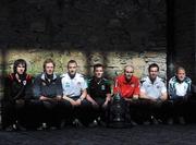 9 September 2009; At the FAI Ford Cup Quarter-Final press conference ahead of this weekend's fixtures are, from left, Brian McCarthy, Longford Town, Stephen Paisley, Sporting Fingal, Mark Quigley, St. Patrick's Athletic, Derek Pender, Bray Wanderers, Alan Keane, Sligo Rovers, Mark Rossiter, Bohemians, and Graham Barrett, Shamrock Rovers. Bohemians take on Sligo Rovers in Dalymount Park on Friday, September 11th. While the remaining three fixtures, Waterford United v St. Patrick's Athletic, at the RSC, Longford Town v Bray Wanderers, at Flancare Park and Sporting Fingal v Shamrock Rovers, at Morton Stadium, will take place on Saturday, September 12th. WHPR Head Office, Ely Place, Dublin. Picture credit: Brian Lawless / SPORTSFILE