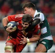 12 December 2015; Dave O'Callaghan, Munster, is tackled by Ben Youngs, Leicester Tigers. European Rugby Champions Cup, Pool 4, Round 3, Munster v Leicester Tigers. Thomond Park, Limerick. Picture credit: Matt Browne / SPORTSFILE