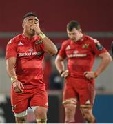 12 December2015; Munster's Francis Saili and Robin Copeland react after defeat to Leicester Tigers. European Rugby Champions Cup, Pool 4, Round 3, Munster v Leicester Tigers. Thomond Park, Limerick. Picture credit: Diarmuid Greene / SPORTSFILE