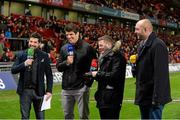 12 December2015; BT Sport pundits, from left to right, Craig Doyle, Donncha O'Callaghan, Brian O'Driscoll and Ben Kay. European Rugby Champions Cup, Pool 4, Round 3, Munster v Leicester Tigers. Thomond Park, Limerick. Picture credit: Diarmuid Greene / SPORTSFILE