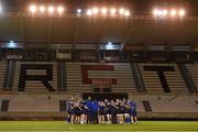 12 December 2015; Leinster players form a huddle during the captain's run ahead of their European Rugby Champions Cup,  Pool 5, Round 3, match against RC Toulon. Stade Felix Mayol, Toulon, France. Picture credit: Stephen McCarthy / SPORTSFILE