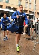 13 December 2015; Leinster's Rhys Ruddock arrives ahead of the game. European Rugby Champions Cup,  Pool 5, Round 3, RC Toulon v Leinster. Stade Felix Mayol, Toulon, France. Picture credit: Seb Daly / SPORTSFILE